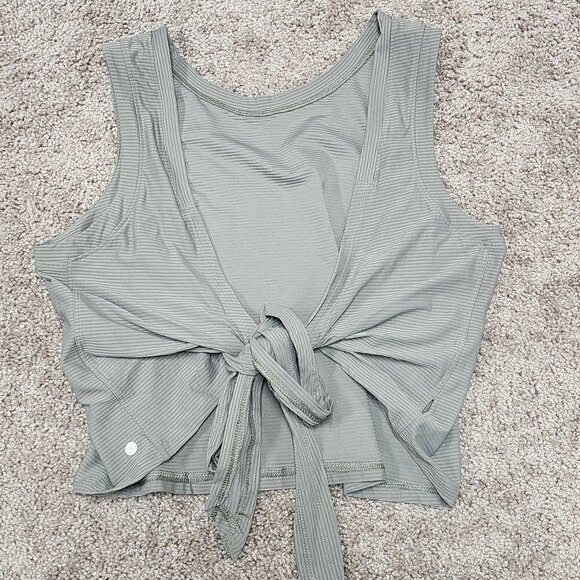 Calia Crop Wrap & Tie Tank Dark Grey Large - Picture 5 of 7